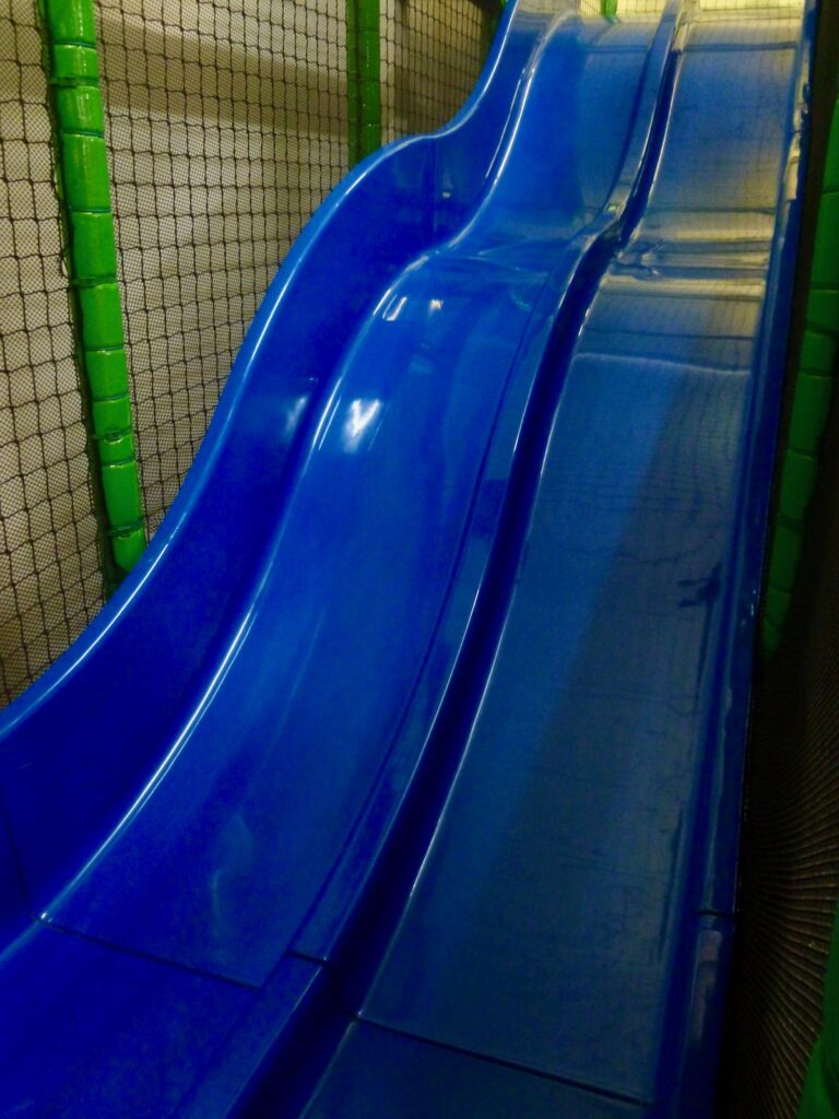 Slides in the soft play area